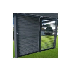 Pergola Bioclimatique Aluminium Anthracite 10,80m² Toit Avec Lames Ovales Aluminium + Ventelles Latérales Pour Côté 3m – HABRITA -Mobilier De Jardin pergola bioclimatique aluminium anthracite 1080m toit avec lames ovales aluminium ventelles laterales pour cote 3m habrita 4