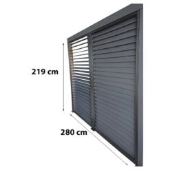 Pergola Bioclimatique Aluminium Anthracite 10,80m² Toit Avec Lames Ovales Aluminium + Ventelles Latérales Pour Côté 3m – HABRITA -Mobilier De Jardin pergola bioclimatique aluminium anthracite 1080m toit avec lames ovales aluminium ventelles laterales pour cote 3m habrita 5