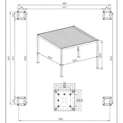 Pergola Bioclimatique Autoportante En Alu Anthracite 3.6x3.6m Ombrea -Mobilier De Jardin pergola bioclimatique autoportante en alu anthracite 36x36m ombrea 5