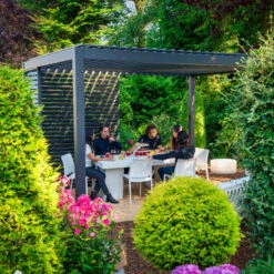 Pergola Bioclimatique Autoportante En Alu Anthracite 3x4m Ombrea -Mobilier De Jardin pergola bioclimatique autoportante en alu anthracite 3x4m ombrea 3
