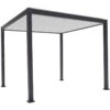 Pergola Bioclimatique Autoportante En Alu Anthracite - Lames Blanches - 3x4m Ombrea