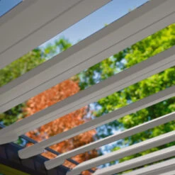 Pergola Bioclimatique Autoportante En Alu Anthracite - Lames Blanches - 3x4m Ombrea 9 Pergola Bioclimatique Autoportante En Alu Anthracite - Lames Blanches - 3x4m Ombrea -Mobilier De Jardin pergola bioclimatique autoportante en alu anthracite lames blanches 3x4m ombrea 3