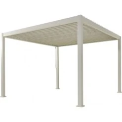 Pergola Bioclimatique Autoportante En Alu Blanc 3x3m Ombrea -Mobilier De Jardin pergola bioclimatique autoportante en alu blanc 3x3m ombrea 4