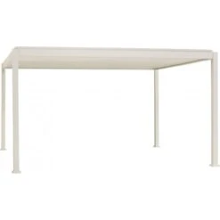 Nouvelles versions -Mobilier De Jardin pergola bioclimatique autoportante en alu blanc 3x4m ombrea 1