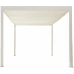 Pergola Bioclimatique Ombréa Autoportante 3x4M - Blanc - S1 -Mobilier De Jardin pergola bioclimatique autoportante en alu blanc 3x4m ombrea 4