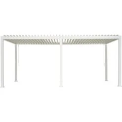Pergola Bioclimatique Autoportante En Alu Blanc 3x6m Ombrea -Mobilier De Jardin pergola bioclimatique autoportante en alu blanc 3x6m ombrea 2