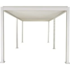 Pergola Bioclimatique Autoportante En Alu Blanc 3x6m Ombrea -Mobilier De Jardin pergola bioclimatique autoportante en alu blanc 3x6m ombrea 4