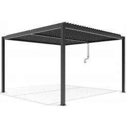 Pergola Bioclimatique Autoportante En Aluminium Anthracite 4x4m - X-METAL -Mobilier De Jardin pergola bioclimatique autoportante en aluminium anthracite 4x4m x metal 2