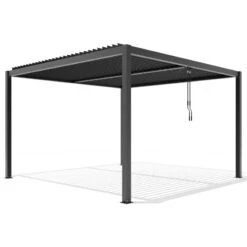 Pergola Bioclimatique Autoportante En Aluminium Anthracite 4x4m - X-METAL -Mobilier De Jardin pergola bioclimatique autoportante en aluminium anthracite 4x4m x metal 5