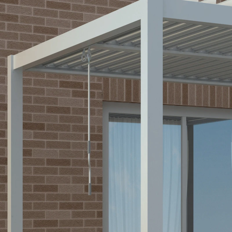 Pergola Bioclimatique Autoportante En Aluminium Gris Clair 4x4m - X-METAL 3 Pergola Bioclimatique Autoportante En Aluminium Gris Clair 4x4m - X-METAL – Image 3