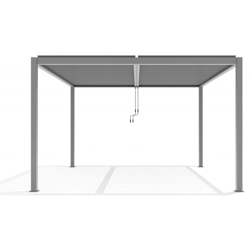 Pergola Bioclimatique Autoportante En Aluminium Gris Clair 4x4m - X-METAL 4 Pergola Bioclimatique Autoportante En Aluminium Gris Clair 4x4m - X-METAL – Image 4