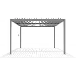 Pergola Bioclimatique Autoportante En Aluminium Gris Clair 4x4m - X-METAL 10 Pergola Bioclimatique Autoportante En Aluminium Gris Clair 4x4m - X-METAL -Mobilier De Jardin pergola bioclimatique autoportante en aluminium gris clair 4x4m x metal 4