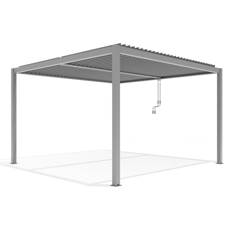 Pergola Bioclimatique Autoportante En Aluminium Gris Clair 4x4m - X-METAL 6 Pergola Bioclimatique Autoportante En Aluminium Gris Clair 4x4m - X-METAL – Image 6