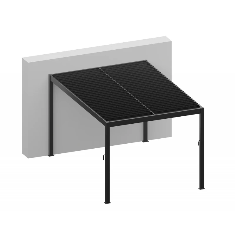 Pergola Bioclimatique En Aluminium Gris Anthracite 300x300cm Avec Lames Grises ODIN - GardenGate 1 Pergola Bioclimatique En Aluminium Gris Anthracite 300x300cm Avec Lames Grises ODIN - GardenGate