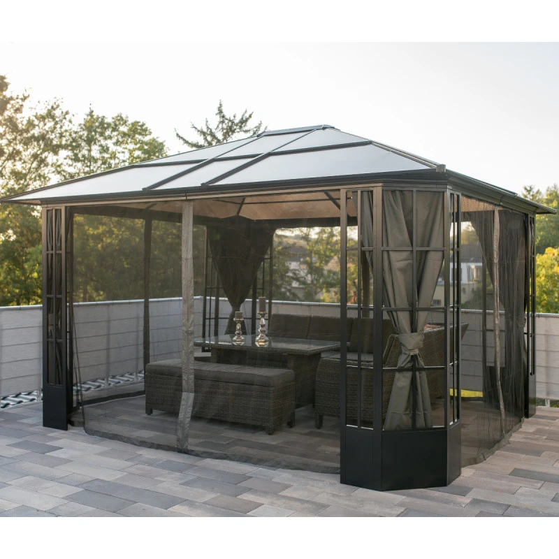 Pergola De Jardin Savino 423x363cm En Aluminium Anthracite Et Polycarbonate 8mm – SOJAG 4 Pergola De Jardin Savino 423x363cm En Aluminium Anthracite Et Polycarbonate 8mm – SOJAG – Image 4