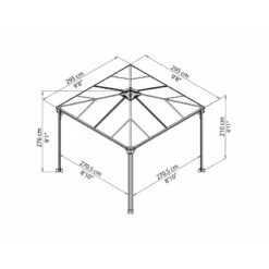 Pergola En Aluminium Et Polycarbonate 295x295cm Palermo™ 3000 - Canopia -Mobilier De Jardin pergola en aluminium et polycarbonate 295x295cm palermo 3000 canopia 2