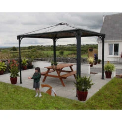 Pergola En Aluminium Et Polycarbonate 295x295cm Palermo™ 3000 - Canopia -Mobilier De Jardin pergola en aluminium et polycarbonate 295x295cm palermo 3000 canopia 3