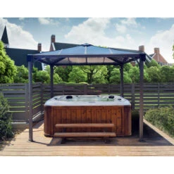 Pergola En Aluminium Et Polycarbonate 295x295cm Palermo™ 3000 - Canopia -Mobilier De Jardin pergola en aluminium et polycarbonate 295x295cm palermo 3000 canopia 4