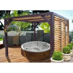 Pergola En Bois Avec Ventelles Amovibles Sur Toiture + 1 Côté 340x312x217cm Veneto -Mobilier De Jardin pergola en bois avec ventelles amovibles sur toiture 1 cote 339x312x217cm veneto 4