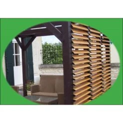 Pergola En Bois Avec Ventelles Amovibles Sur Toiture + 1 Côté 340x312x217cm Veneto -Mobilier De Jardin pergola en bois avec ventelles amovibles sur toiture 1 cote 339x312x217cm veneto 5
