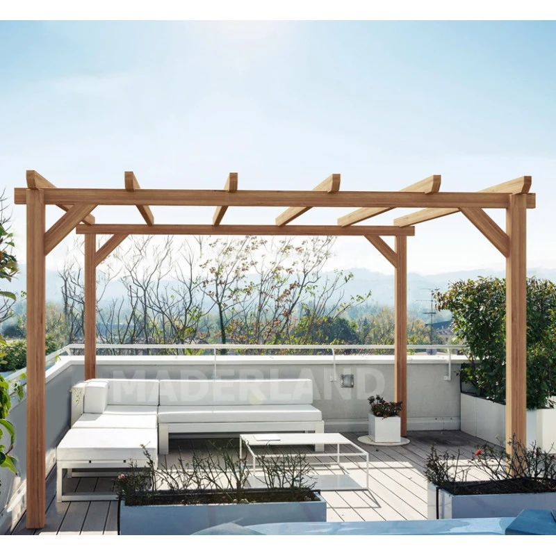 Pergola En Bois Lamellé-collé 300x300cm Sitges – Maderland 1 Pergola En Bois Lamellé-collé 300x300cm Sitges – Maderland