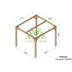 Nouvelles versions -Mobilier De Jardin pergola en bois lamelle colle 300x300cm tarragona maderland 1