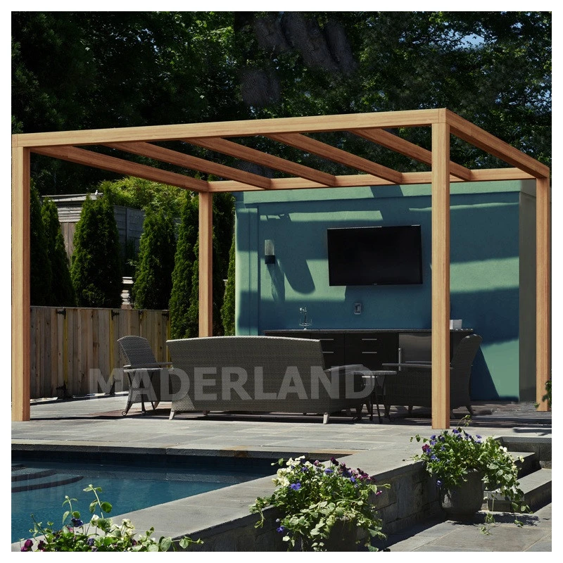 Pergola En Bois Lamellé-collé 600x400cm Santander – Maderland 1 Pergola En Bois Lamellé-collé 600x400cm Santander – Maderland