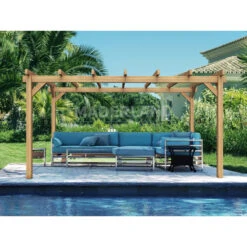 Pergola En Bois Lamellé-collé 700x300cm Valencia – Maderland