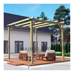 Pergola En Bois Massif Traité Autoclave 420x300cm Madrid – Maderland