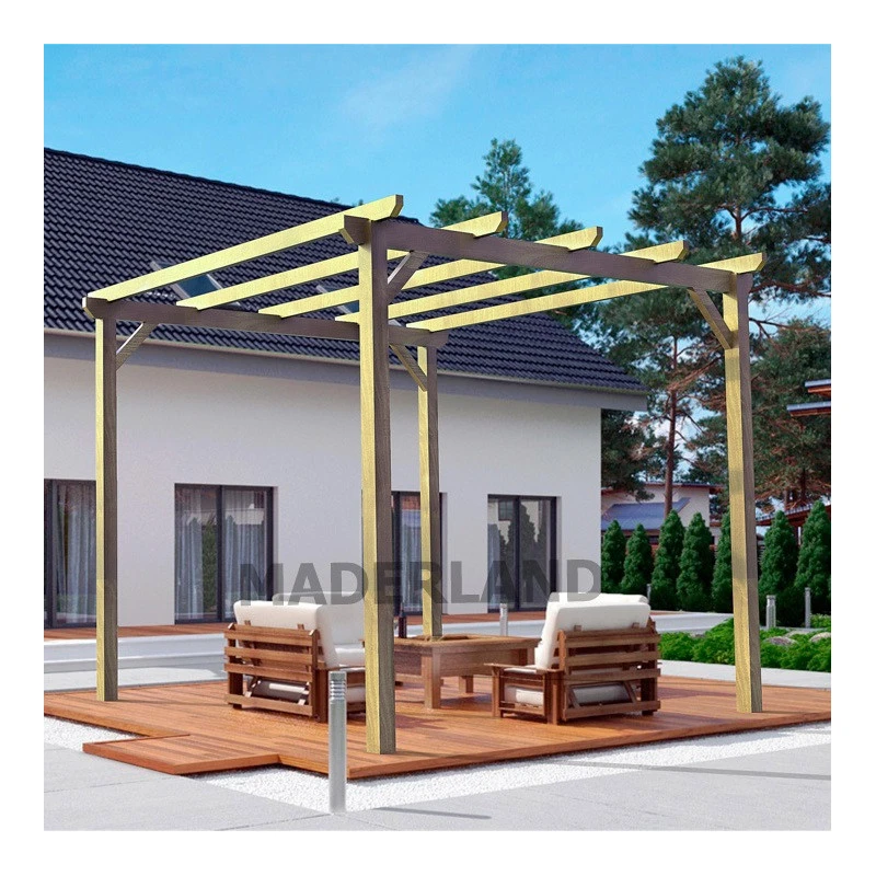 Pergola En Bois Massif Traité Autoclave 420x300cm Madrid – Maderland 1 Pergola En Bois Massif Traité Autoclave 420x300cm Madrid – Maderland