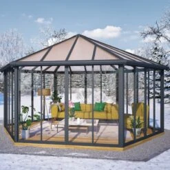 Pergola Fermée En Aluminium Et Polycarbonate 517x595cm Garda™ - Palram - Canopia