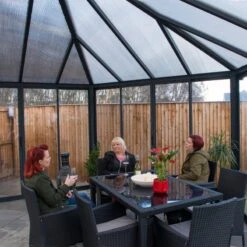 Pergola Fermée En Aluminium Et Polycarbonate 517x595cm Garda™ - Palram - Canopia -Mobilier De Jardin pergola fermee en aluminium et polycarbonate 517x595cm garda palram 5