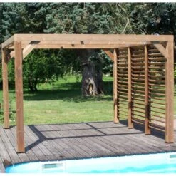 Pergola THERMAUVENT 10,67m² Paroi Avec Ventelles Mobiles HABRITA -Mobilier De Jardin pergola thermauvent 1067m paroi avec ventelles mobiles habrita 4