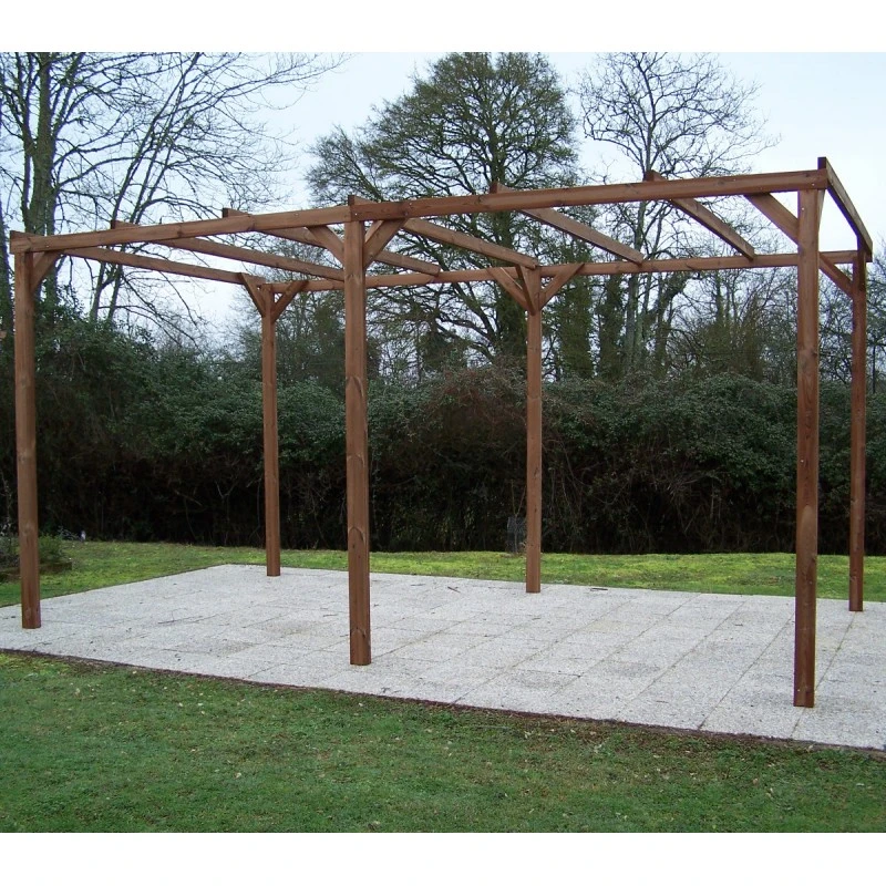 Pergola THONON 14,80m² En Bois Thermo Chauffé Sans Couverture – HABRITA 1 Pergola THONON 14,80m² En Bois Thermo Chauffé Sans Couverture – HABRITA