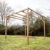 Pergola THONON 8,88m² En Bois Thermo Chauffé Sans Couverture HABRITA