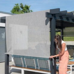 Pergola Yamba 14,6m² En Aluminium Anthracite Avec Store Rétractable - SOJAG -Mobilier De Jardin pergola yamba 146m en aluminium anthracite et store retractable sojag 2