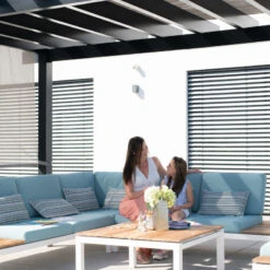 Pergola Yamba 14,6m² En Aluminium Anthracite Avec Store Rétractable - SOJAG -Mobilier De Jardin pergola yamba 146m en aluminium anthracite et store retractable sojag 4