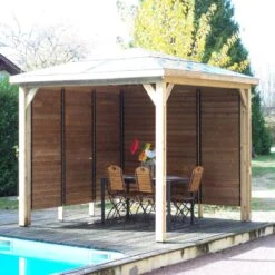Pool House Blueterm 12,32m² Bois Thermo Chauffé + 2 Parois HABRITA -Mobilier De Jardin pool house en bois thermo traite 1232m blueterm 2 parois avec ventelles mobiles habrita 3