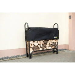 Porte-bûches 120cm En Acier Capacité De Charge De 500kg Avec Couverture - Shelter Logic -Mobilier De Jardin porte buches 120cm en acier capacite de charge de 500kg avec couverture shelter logic 3