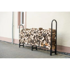 Porte-bûches 240cm En Acier Capacité De Charge De 1000kg Avec Couverture - Shelter Logic -Mobilier De Jardin porte buches 240cm en acier capacite de charge de 1000kg avec couverture shelter logic 2