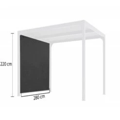 Rideau En PVC Tissé Gris Pour Côté 3m De La Pergola Bioclimatique Alu 10,80m² Habrita -Mobilier De Jardin rideau en pvc tisse gris pour cote 3m de la pergola bioclimatique alu 1080m habrita 1