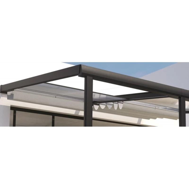 Rideau Sous Toit En Polyester Gris Perle Pour Pergolas Adossées Athezza Et Edena - Couleurs Du Monde 1 Rideau Sous Toit En Polyester Gris Perle Pour Pergolas Adossées Athezza Et Edena - Couleurs Du Monde