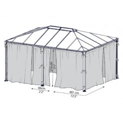 Rideaux En Polyester Gris Pour Pergola Martinique™ 5000 Et Milano™ 4300 - Palram - Canopia -Mobilier De Jardin rideaux en polyester gris pour pergola et martinique 5000 et milano 4300 palram 2