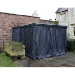 Rideaux En Polyester Gris Pour Pergola Martinique™ 5000 Et Milano™ 4300 - Palram - Canopia -Mobilier De Jardin rideaux en polyester gris pour pergola et martinique 5000 et milano 4300 palram 5