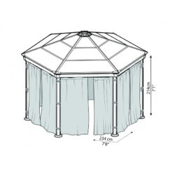 Rideaux Polyester Gris Pour Pergola Roma™ Et Monaco™ - Palram - Canopia -Mobilier De Jardin rideaux en polyester gris pour pergola roma palram 2