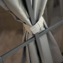 Rideaux Occultants En Polyester Gris Pour Pergola Savino 12x14 - SOJAG -Mobilier De Jardin rideaux occultants en polyester gris pour pergola savino 12x14 sojag 1 2