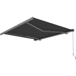 Store Banne Manuel 300x250cm LUXO Toile Polyester Grise - X-METAL -Mobilier De Jardin store banne manuel 300x250cm luxo toile polyester grise x metal 4