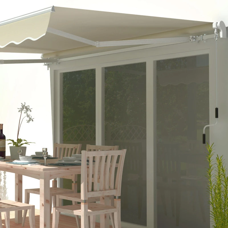 Store Banne Manuel 350x250cm EASY Toile Polyester Beige - X-METAL 3 Store Banne Manuel 350x250cm EASY Toile Polyester Beige - X-METAL – Image 3