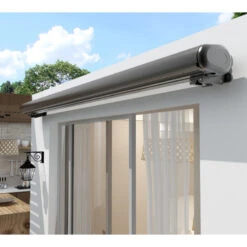 Store Banne Motorisé 300x250cm LUXO Toile Polyester Grise - X-METAL -Mobilier De Jardin store banne motorise 300x250cm luxo toile polyester grise x metal 3