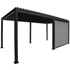 Store Latéral Anthracite 300cm Pour Pergola Bioclimatique En Alu Ombrea -Mobilier De Jardin store lateral anthracite 300cm pour pergola bioclimatique en alu ombrea 4